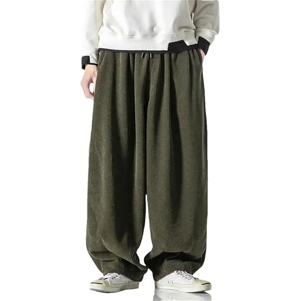 Corduroy Harem Pants: Women's Autumn Retro Wide Leg Trousers - View #7