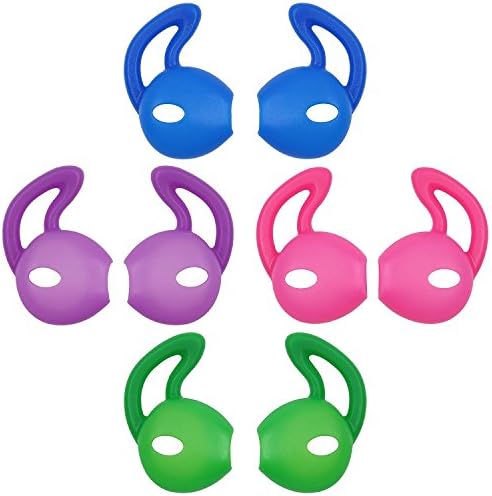 Eartips Ear Buds Ear Cover For Apple iPhone iPod EarPod, BLUEWALL Soft Durable Silicone Light Anti-Slip Ear Cushion Ear tip Ear Gel for Touch 6\5 iPhone 6\SE\5C\5 Earpod,4 Pair,Blue Pink Purple Geen