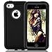 iPhone 5C Case, FOGEEK Dual layer Anti Slip 360 Full Body Cover Case PC and TPU Shockproof Protective for Apple iPhone 5C ONLY(Black)