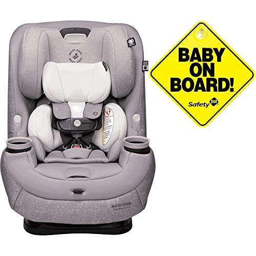Maxi-Cosi Pria Max 3-in-1 Convertible Car Seat – Nomad Grey with Baby on Board Sign