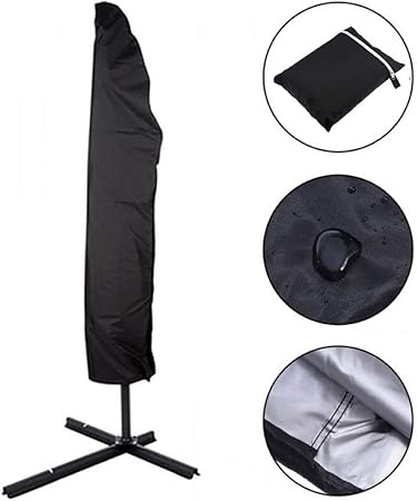 Almabner Parasol Cover Extra Large Waterproof Patio Umbrella Cover With Side Zip Bottom Drawstring Closure Weatherproof Outdoor Cantilever Umbrella Fit 6 11ft Number Amazon Co Uk Kitchen Home