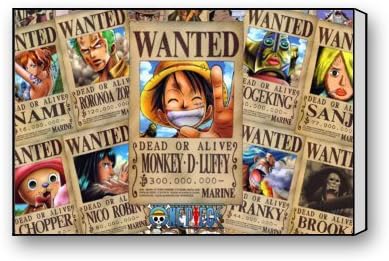 Anime One Piece Canvas Wall Art Modern Home Decor Bedroom and Living Room Decorations Oil PaintingPrint on Canvas Poster Reproduction Unframed 18x12 inch