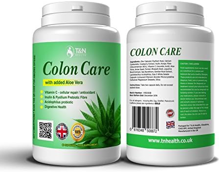 Colon Cleanse Detox Supplement with Added Aloe Vera - 60 Capsules High in Vitamin C