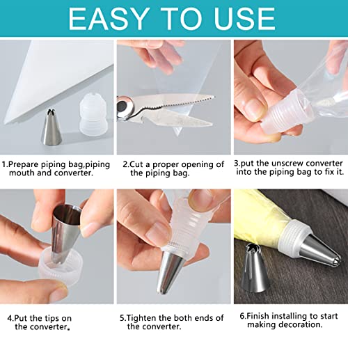 Disposable Piping Bags and Tips Set 100 Pieces 12 Inch Thickened Icing