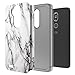 Alcatel OneTouch Fierce XL Case, Alcatel OneTouch Flint Case, Alcatel OneTouch Pixi Glory LTE A621B Case, kaesar Graphic Hybrid Slim Protector Case for Alcatel Fierce XL (White Marble)