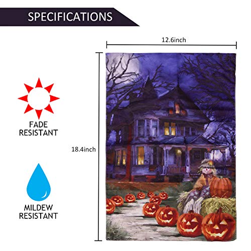CandyHome 2 Pack Halloween Garden Flags 12 x 18 Inches Double Sided Happy Halloween Flag, Decorative Pumpkin House Yard Flags - Thumbnail 2
