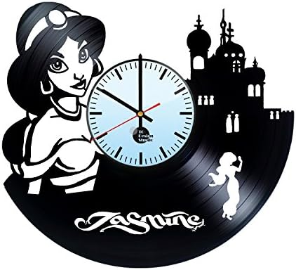 Handmade Vinyl Wall Clock Princess Jasmine Aladdin Handmade Vinyl Record Wall Clock Fun gift Vintage birthday gift for her