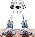 BIBITIME Vinyl Inspirational Quotes Because I Have A Brother I Always Have A Friend Wall Decal Basketball Rugby Football Soccer Vinyl Stickers for Sport Fans Boys Teens Bedrooms