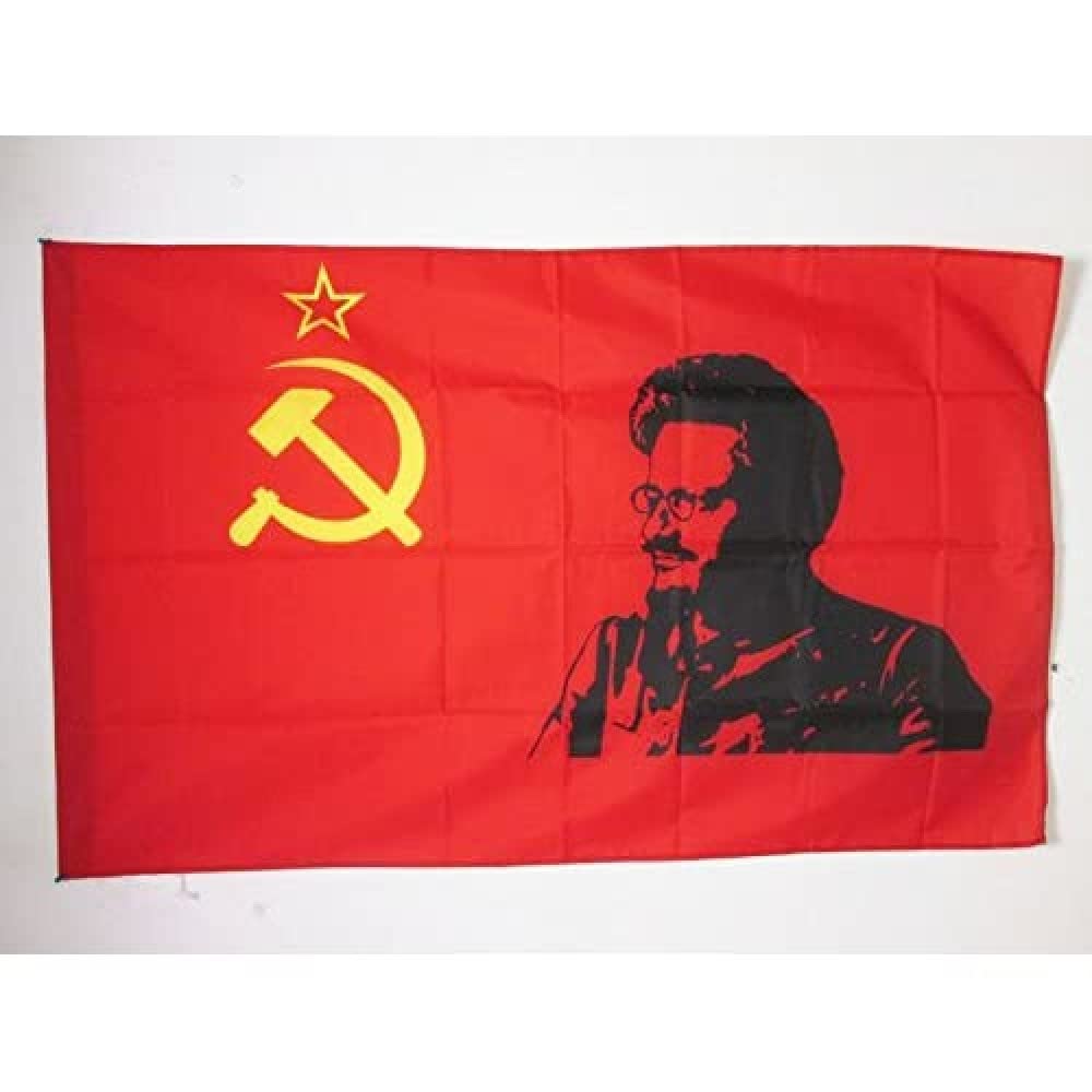 AZ FLAG - USSR with Trotsky Flag - 2x3 Ft - Soviet Union communist Banner with Sleeve - 100% Polyester - Fade Resistant - Vivid Colors - 2' x 3' Feet - 90x60 Cm