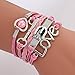ThyWay 16 Pieces Western Style Hot Handmade Vintage Leather Rope Wrap Bangle Bracelets - Infinity Love Best Friend (Best Friend)