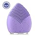 Tsuperb Silicon Face Cleansing Brush Electric Sonic Facial Face Scrubber Silicone Waterproof Safe Use Anti-Aging Facial Massager, Exfoliate Smooth Deep Cleansing Skin Care (Purple)