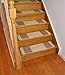 Millenium Stair Tread Treads Greek Key Design Indoor Skid Slip Resistant Carpet Stair Tread Treads Greek Key Design Machine Washable 8 ½ inch x 30 inch (Set of 13, Meander Beige)