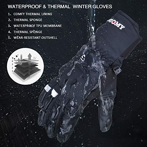 Winter Motorcycle Gloves Waterproof Touch Screen ATV UTV Scooter Riding XXL