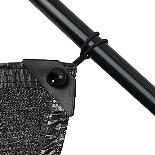 Joylifeboard 90% Sunblock Shade Cloth Net Black Shade Mesh Tarp with Grommets 10ft X 10ft UV Resistant Net Shade Fabric for Plants Garden Greenhouse or Swimming Pool,with 12pcs Ball Bungees,Black