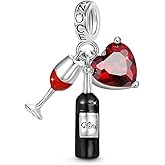 GNOCE Wine Cup Love Triple Pendant Charm 925 Sterling Silver Dangle Charms Jewelry Gift For Women Wife Fit Snake Chain Bracelets/Necklace