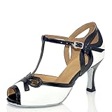 Misu Women's Peep toe Sandals Latin Salsa Tango Practice Ballroom Dance Shoes with 2.75
