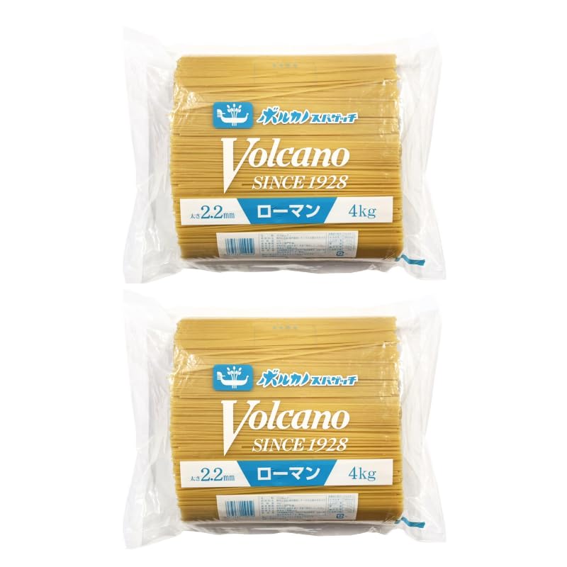 ボルカノ ローマン スパゲッチ 2.2mm 4kg 2袋 業務用 パスタ 国産 もちもち 太麺 ナポリタン あんかけスパ あんかけパスタ 大容量 大量 まとめ買い商品画像