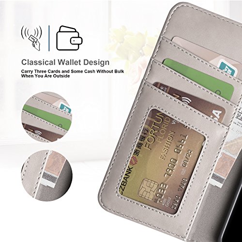 image for Galaxy S9 Case, Arae [Kickstand Feature] PU leather wallet case with [