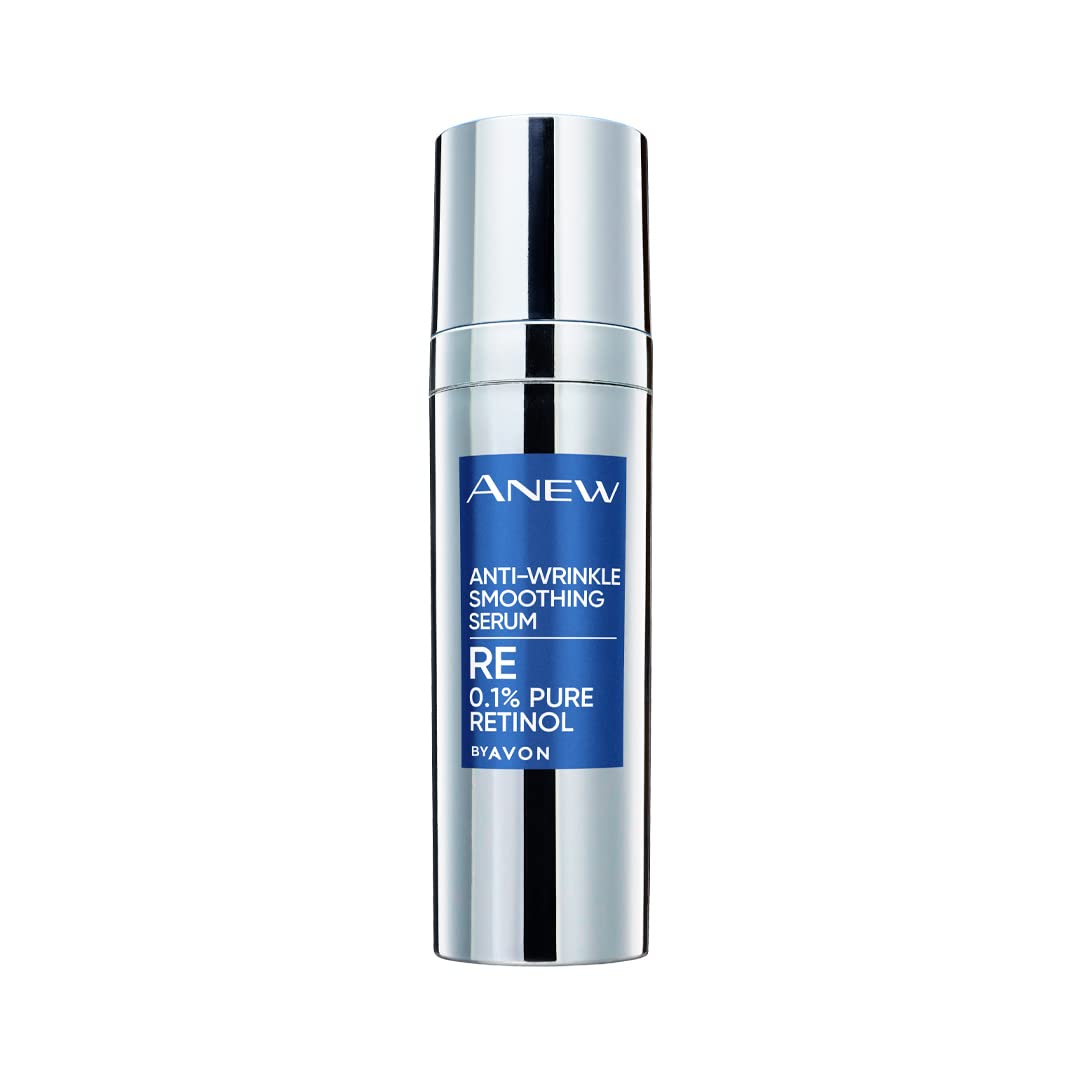 Avon Anew Anti-Wrinkle Smoothing Serum 30ml, Anti-Ageing Formula, 1.0% Retinol to Target Fine Lines, Boosts Collagen, Cruelty Free