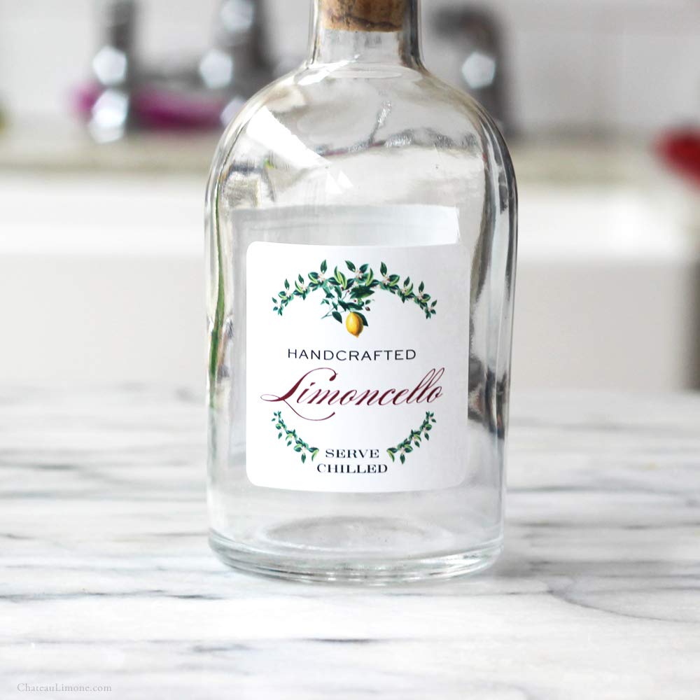 LIMONCELLO LABELS, Garland Style, 2" X 2" Square - 18 / PKG