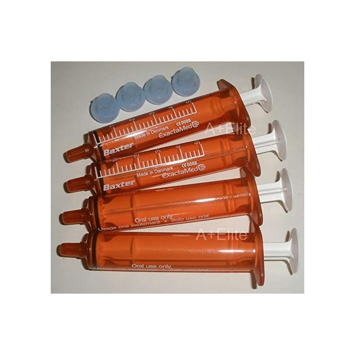 Buy BAXA ExactaMed Oral Liquid Medication Syringe 5cc/5mL 4/PK Amber
