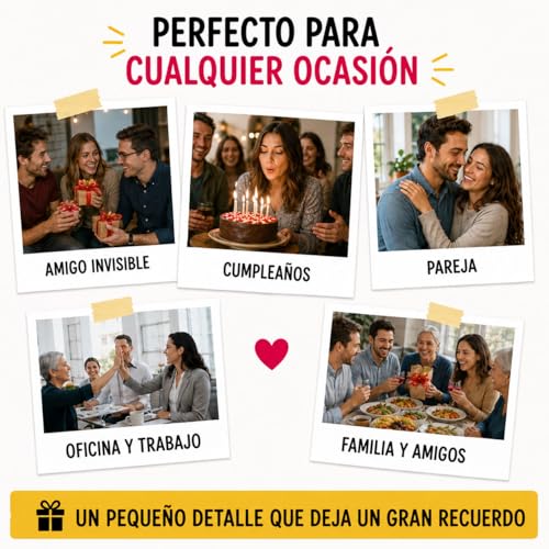 mundohuevo Original Gift Pack for Friends, Couple, Family and Office | Funny Mug "Gracias por Aguantarme" 350 ml + 12 Joke Candies in blister Sugar-Free with Cherry flavor.