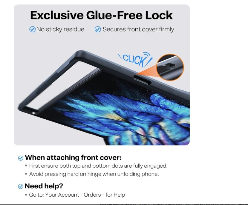 TORRAS Magnetic Shockproof for Samsung Galaxy Z Fold 7 Case with S Pen Holder & Screen Protector, Fit for MagSafe, Mil-Grade Hinge Protection, Translucent Slim Case for Samsung Z Fold 7, Black
