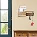ChasBete Rustic Key Holder for Wall Decorative, Mail Organizer Wall Mount Entryway Shelf with Hooks Wood Hanging Shelves, Dark Brown