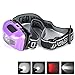 TianNorth® 3W Super Bright 3 LED 4-mode Mini Headlight Headlamp Head Torch Flashlight Light Purple