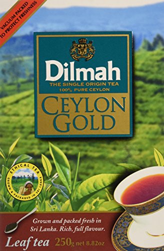 Dilmah, Ceylon Gold, Leaf Tea, 100% Pure Ceylon Tea, Grown and Packed in Sri Lanka, 250g per box, 1Kg total (Pack of 4)