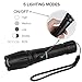 Rechargeable 1000 Lumens Battery Powered Light Flashlight with 5 Modes & Zoom Function Ultra Bright Torch for Camping,Hiking,Hunting,Fishing,BBQ and EDC