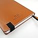 RICCO BELLO Primo Hardcover Ruled Journal Notebook – Vegan Friendly Faux Leather, Elastic Band Closure, Pen Loop, Bookmark, Storage Pocket, Thick Paper - 5.7 x 8.4 inches (Brown)