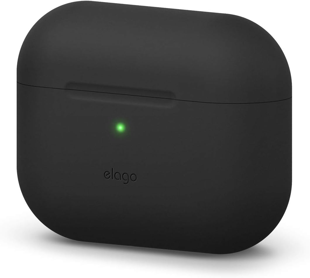 elago Silicone Case Designed for Apple AirPods Pro Case - 360° Full body Protection, LED visible, Premium Silicone Cover (Black)