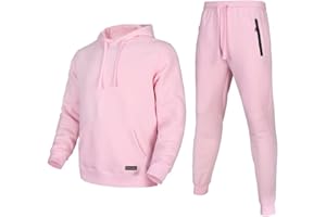 Megub Tracksuit for men 2 pieces,Fleece hooded outfit,casual sweatsuit set jogger suit outdoor sportswear