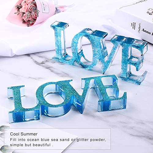 Resin Silicone Molds LET'S RESIN Love Sign Mold, Epoxy Resin Molds for DIY Table Decoration, with a Fairy Light to Create Your Romantic Resin Dream - Thumbnail 3