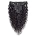 Apeasex Curly Hair Clip in Extensions Human Hair Brazilian Remy Curly Hair Clip ins Natural Black Color for African American Women 10Pcs/lot 120g/set (22 inch)