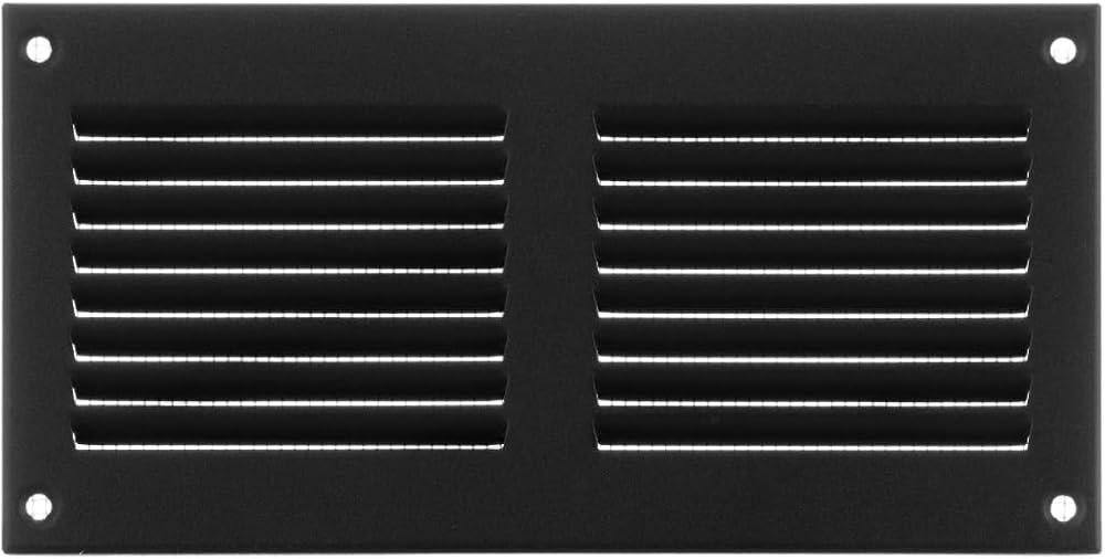 EUROPLAST 200x100mm Brown Metal Air Vent Grille with Insect Mesh 8x4