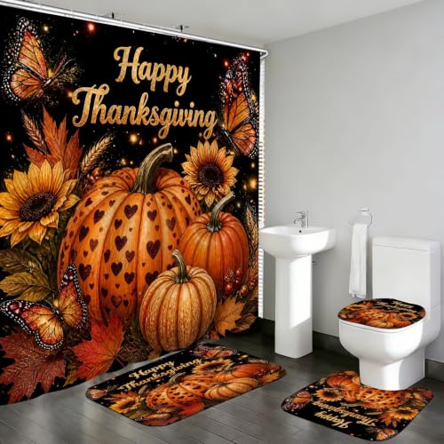 Happy Thanksgiving Shower Curtain Set