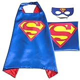 (Blue Superman 2) ROXX Superhero Superman Kids Girl And Boy Cape Mask Costume for Child