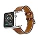 Valkit for Apple Watch Band - iWatch Bands 42mm Genuine Leather Strap iPhone Smart Watch Band Bracelet Replacement Wristband with Stainless Steel Adapter Clasp for Apple Watch 2 1, Single Tour - Brown
