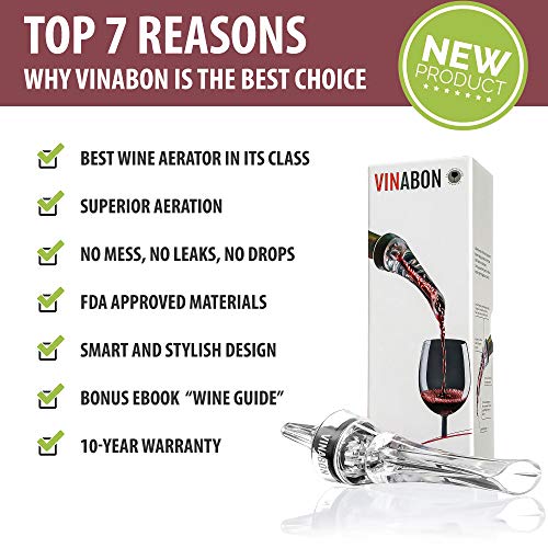 Wine Aerator - Luxury 2018 Aerator Wine Pourer - Wine Aerator Pourer - Wine Pourer - Wine Spout - Red White In Bottle Wine Aerator Kit - Slow Mini Wine Decanter Diffuser Aerator - eBook Wine Guide