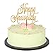 LVEUD Gold Glitter Acrylic Happy Anniversary Birthday Cake Topper for - Wedding,Birthday Party Decoration