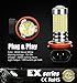 JDM ASTAR Bright White 144-EX Chipsets H16 LED Fog Light Bulbs with Projector