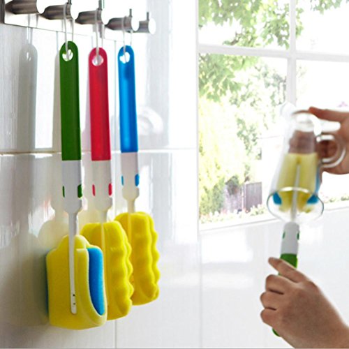 Ankola Sponge Brush, Sponge Brush For Wineglass Bottle Coffe Tea Glass Cup Kitchen Cleaning Tool (112.6'', Random)