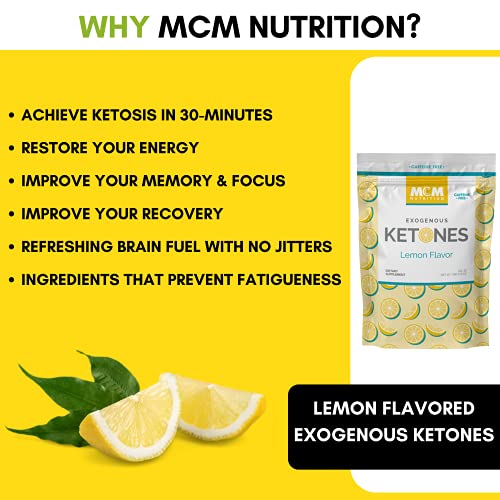 MCM Nutrition Exogenous Ketones Powder and BHB Caffeine Free (Lemon