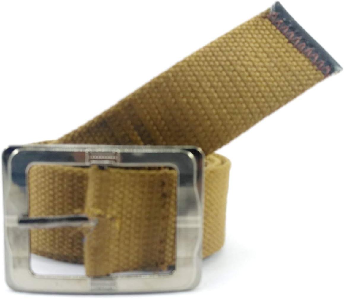 High Quality Canvas Cloth Leather Trim casual Belt with Stylish Trendy Buckle Strap Ideal for Jeans Trousers Cargo Joggers of Men Boys - 1.5 Inches Wide