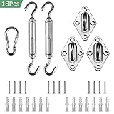 Shade&Beyond 316 Marine Grade Shade Sail Hardware Kit 5 inch for Triangle Sun Shade Sails Installation, 18 Pcs