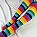 Oksale Women Rainbow Winter Warm Cable Long Boot Socks Over Knee Thigh High Stockings (Multicolor)