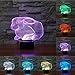 FIDDY898 Animal 3D Illusion Night Light 7 Colors Changing with Acrylic Flat & ABS Base & USB Charger Bunny