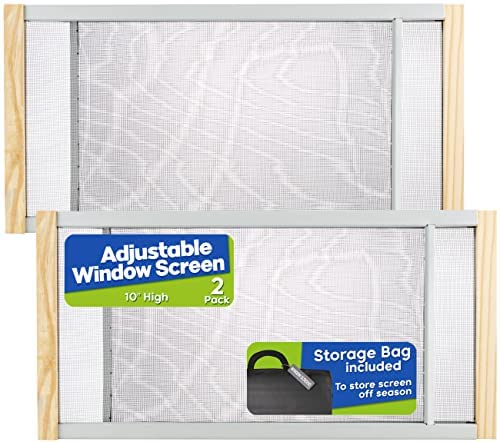 Photo 1 of 2-Pack Adjustable Horizontal Window Screen 18-37 inches Wide, 15 Inch High